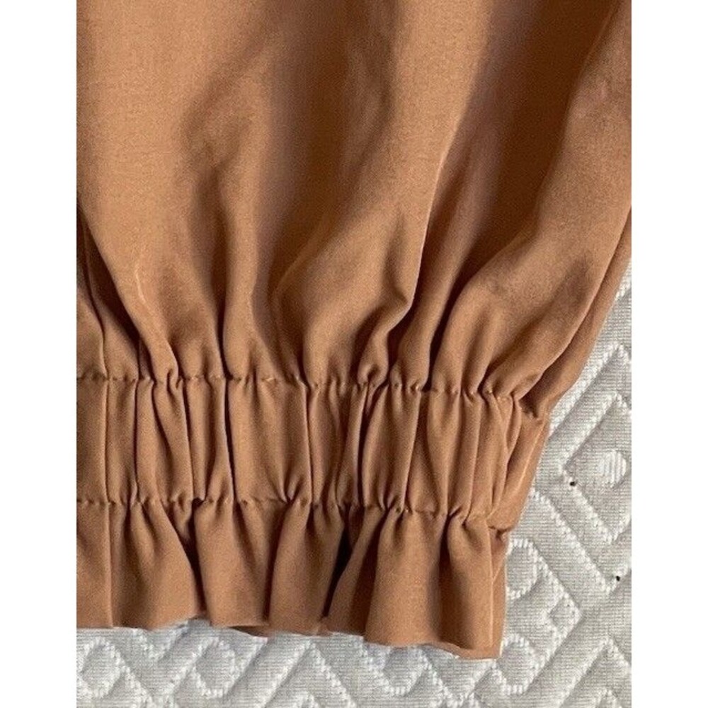 Shein Beige Paperbag Waist Jogger High Rise Pants Large Ruffle Hem Fall Winter - Picture 6 of 12